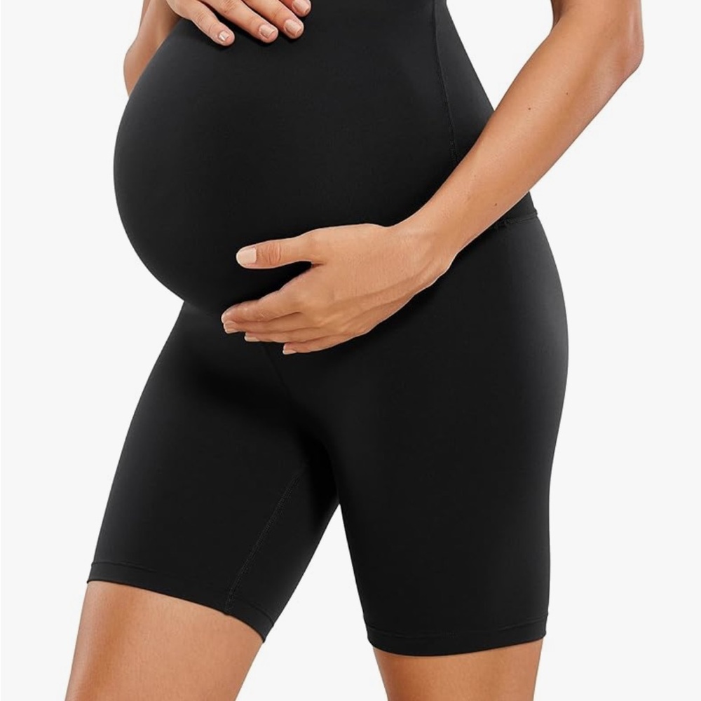 CRZ YOGA Black Maternity Biker Shorts